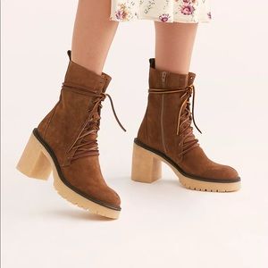 Brand New Free People Dylan Lace Boots Taupe Brown